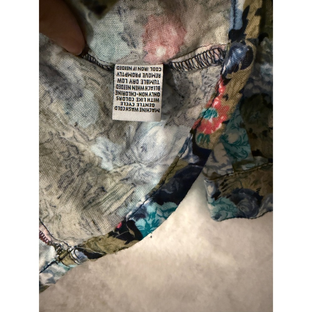 Vanilla Star Floral Western Shirt Womens Large NWT Cotton Snap Button Down Blue - Picture 4 of 8